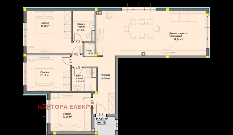 Продава 4-СТАЕН, гр. Варна, Аспарухово, снимка 4 - Aпартаменти - 46874431