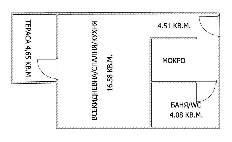 Продава 1-СТАЕН, гр. Бургас, Крайморие, снимка 5 - Апартаменти - 54266160