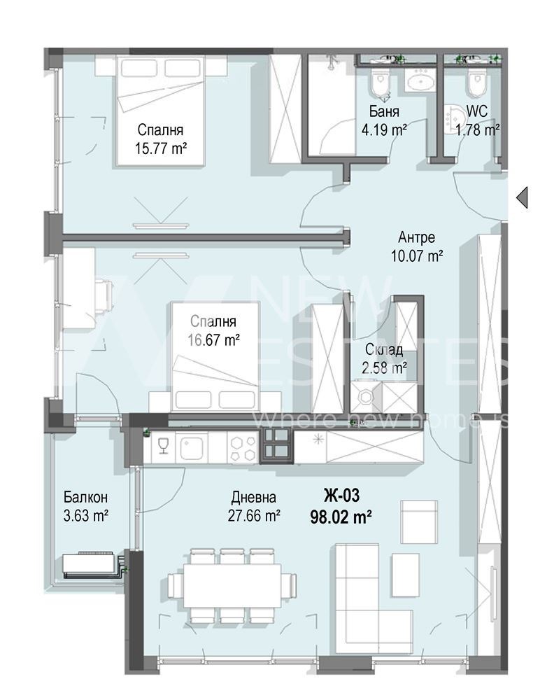 Продава 3-СТАЕН, гр. София, Кръстова вада, снимка 4 - Aпартаменти - 48691325