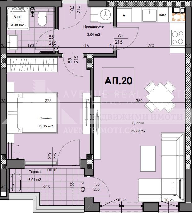 En venta  1 dormitorio Plovdiv , Gagarin , 69 metros cuadrados | 17191638 - imagen [2]