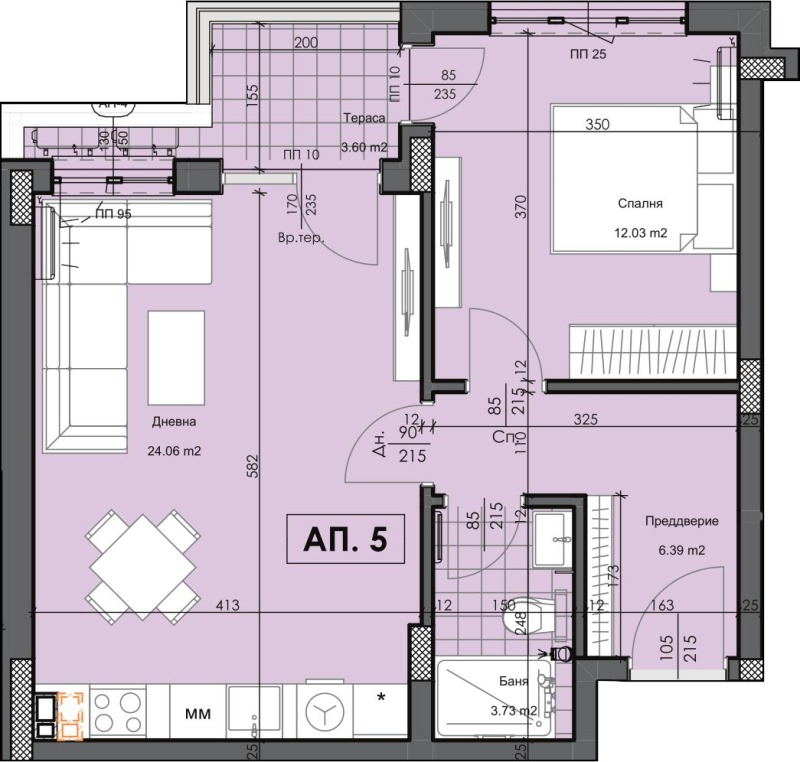 Til salg  1 soveværelse Plovdiv , Gagarin , 70 kvm | 83478086 - billede [3]