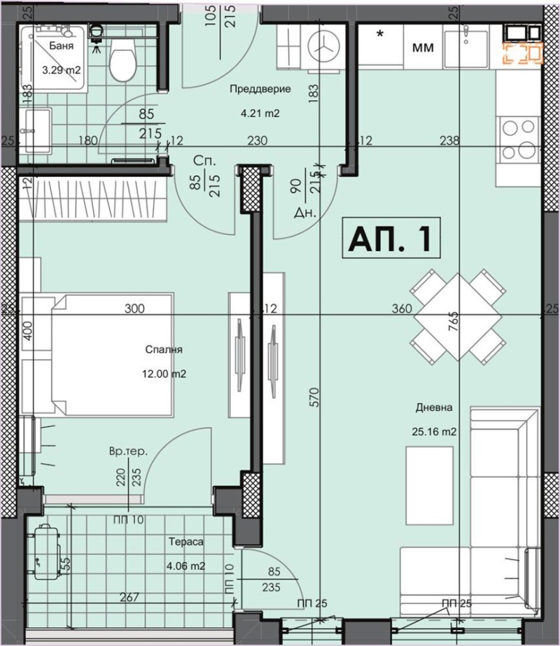 Til salg  1 soveværelse Plovdiv , Gagarin , 70 kvm | 83478086 - billede [2]