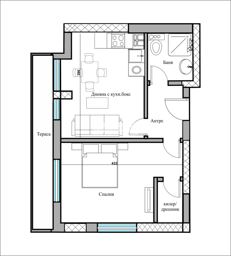 На продаж  1 спальня Пловдив , Въстанически , 50 кв.м | 49577186 - зображення [2]