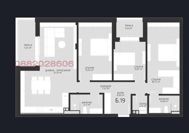 Продава 4-СТАЕН, гр. София, с. Лозен, снимка 2 - Апартаменти - 55311441