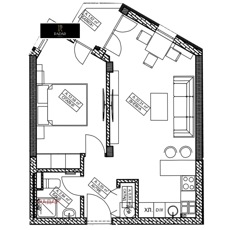 Till salu  1 sovrum Sofia , Vitosja , 57 kvm | 22617067 - bild [10]