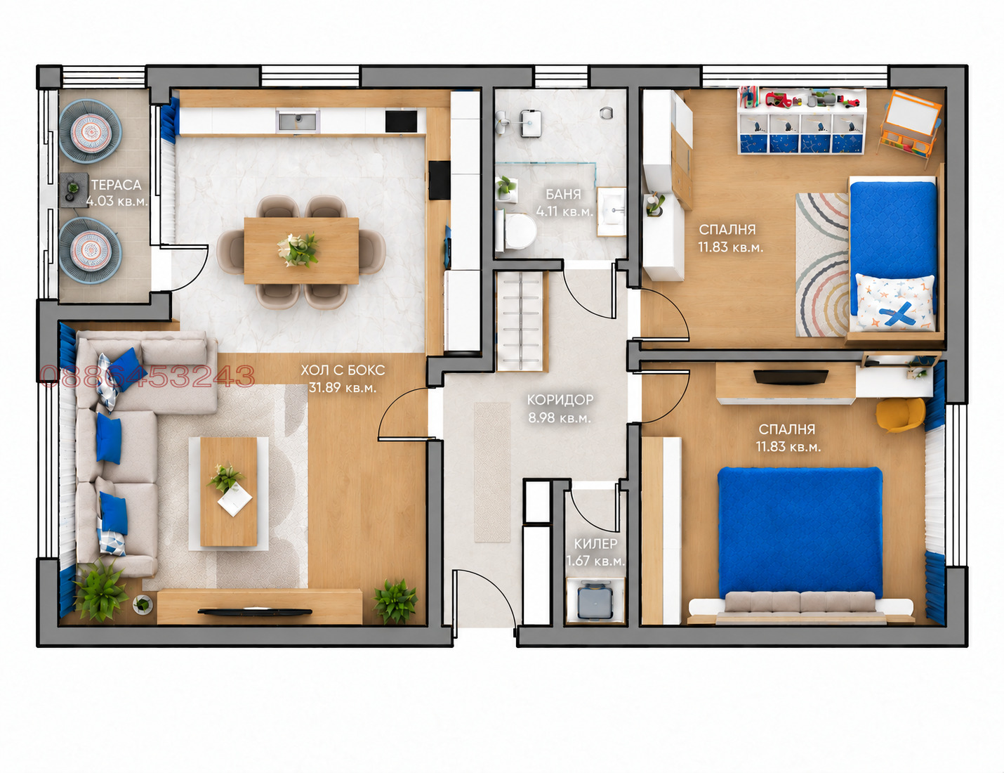 Продава 3-СТАЕН, гр. Пловдив, Остромила, снимка 17 - Апартаменти - 56458393