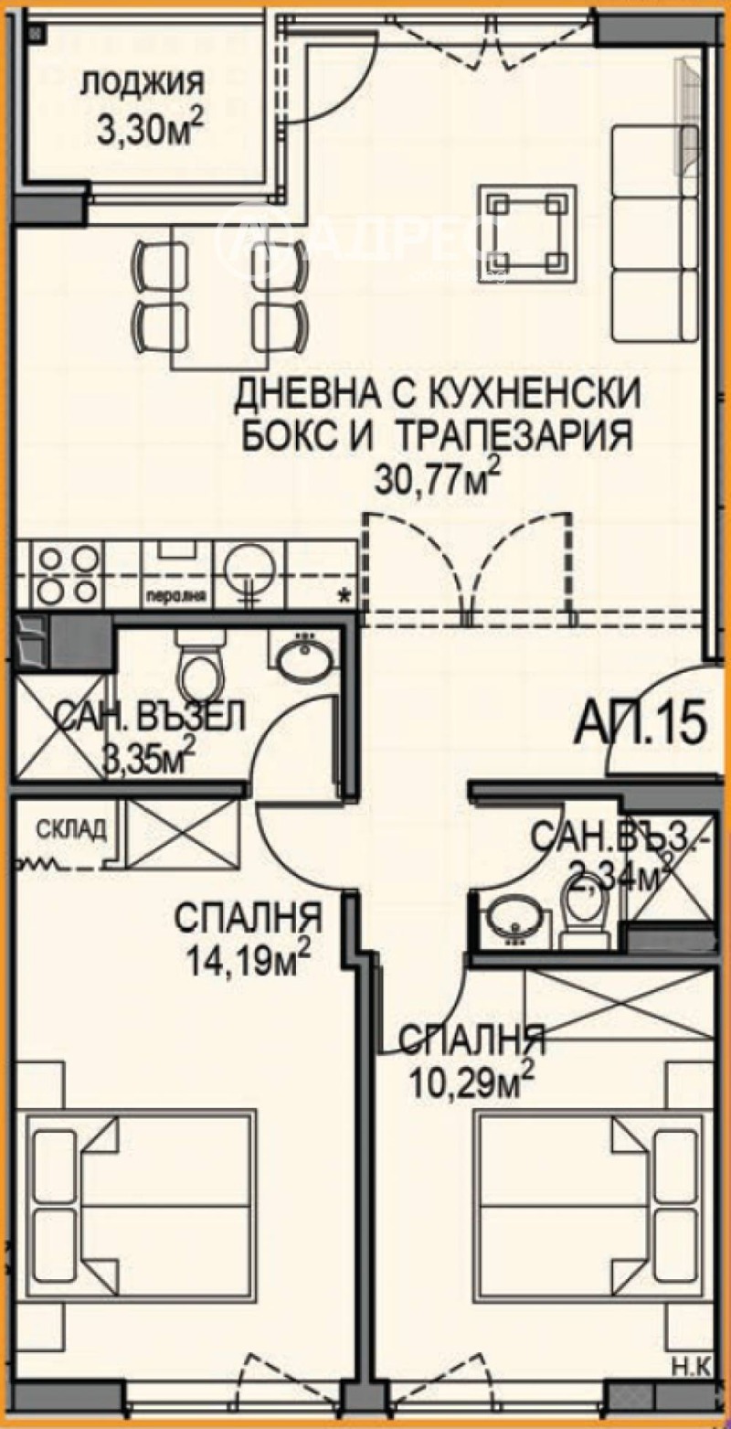 Продава 3-СТАЕН в град София, Обеля 2 - 87 кв.м / 145 335 € » 284 250.55 лв., АДРЕС НЕДВИЖИМИ ИМОТИ
