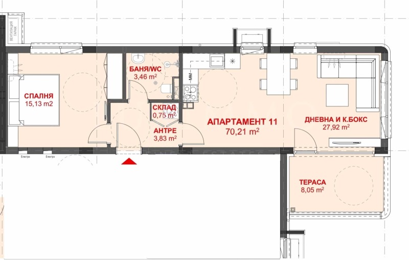 Продава 2-СТАЕН, гр. Черноморец, област Бургас, снимка 2 - Апартаменти - 53030276