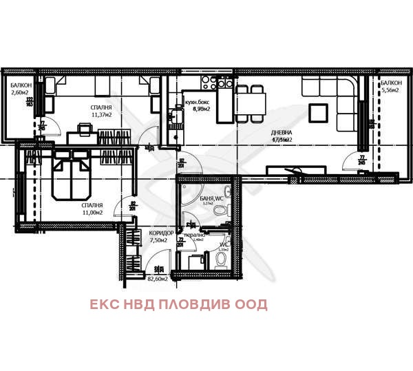 Продава 3-СТАЕН, гр. Пловдив, Тракия, снимка 8 - Апартаменти - 53896607