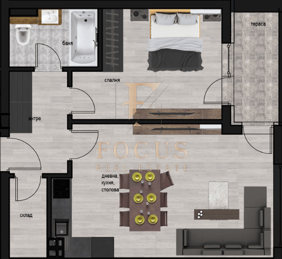 Продаја  1 спаваћа соба Пловдив , Тракија , 77 м2 | 55622513 - слика [5]