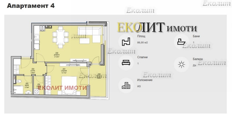 Продава 2-СТАЕН в град София, Левски - 87 кв.м / 164 000 € » 320 756.12 лв., ЕКОЛИТ ИМОТИ