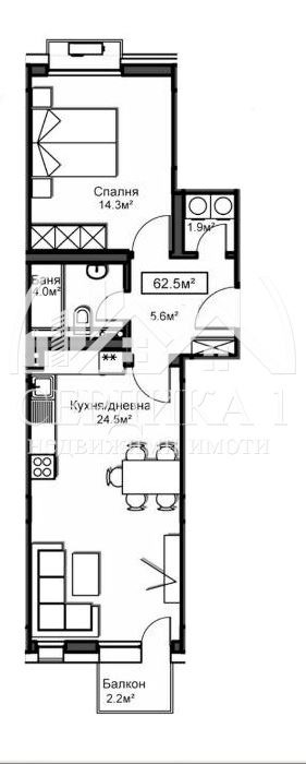 Till salu  1 sovrum Sofia , Krasno selo , 88 kvm | 38813863 - bild [15]