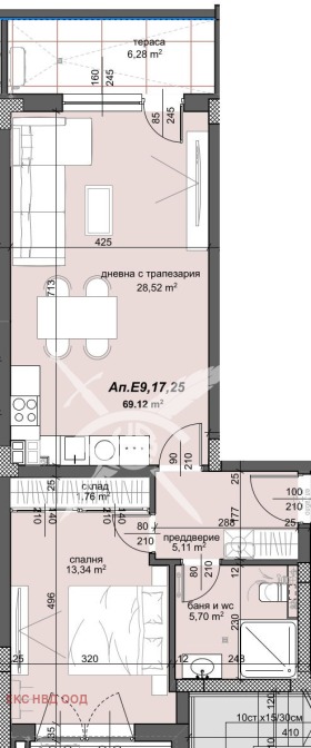 Продава 2-стаен град Пловдив Тракия - [1] 