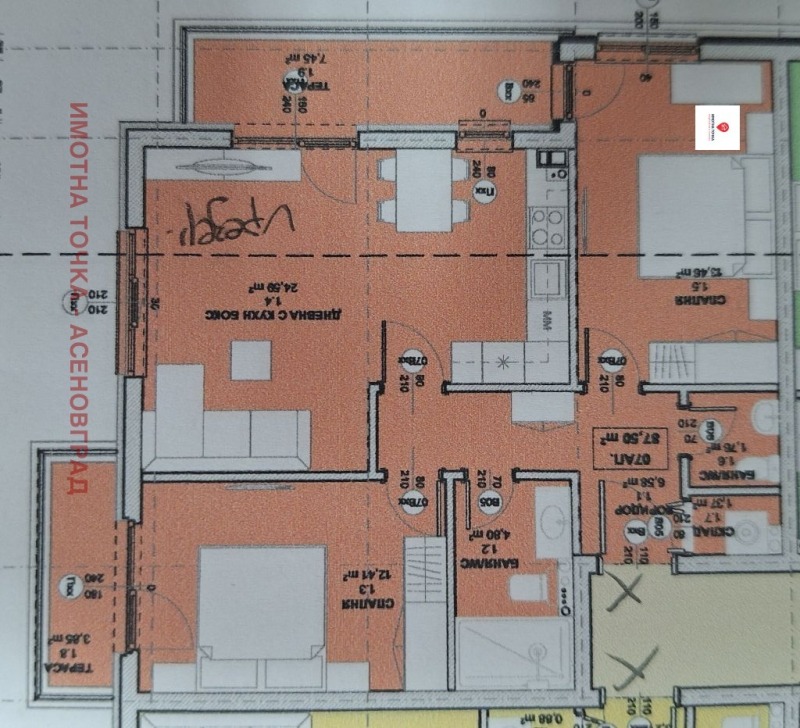 Till salu  2 sovrum region Plovdiv , Asenovgrad , 100 kvm | 87948684