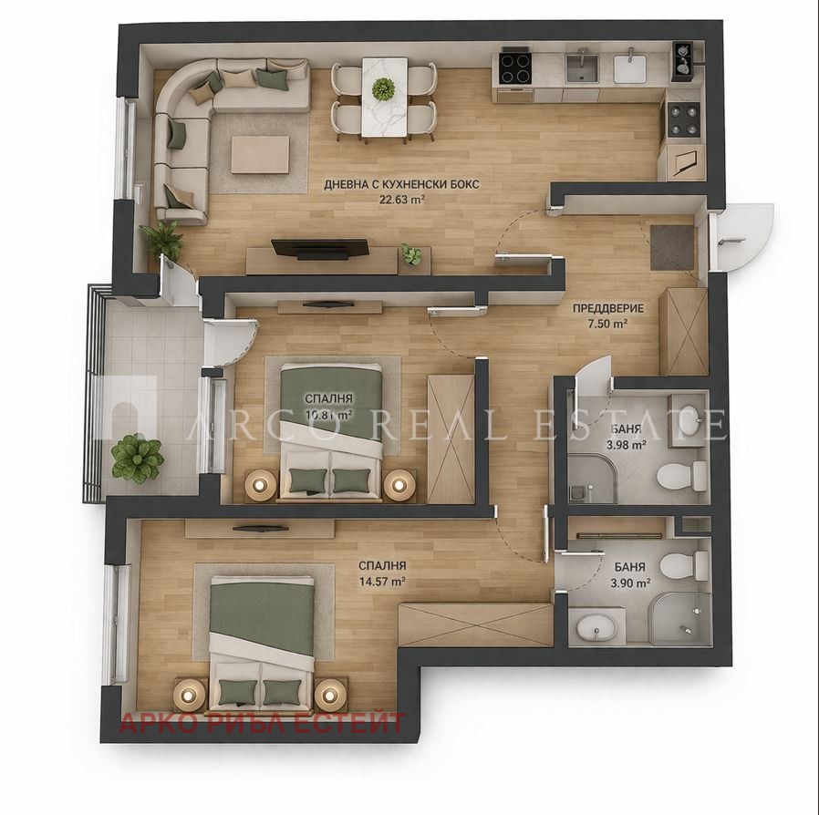 Продава 3-СТАЕН, гр. София, Малинова долина, снимка 2 - Апартаменти - 56426005