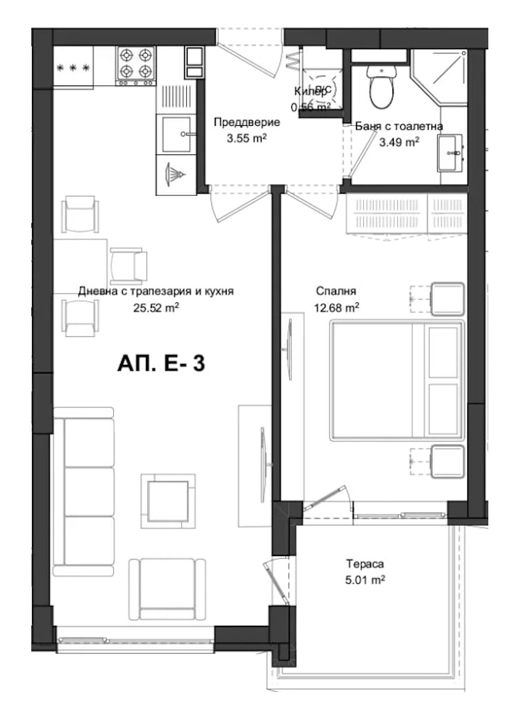 En venta  1 dormitorio Plovdiv , Gagarin , 68 metros cuadrados | 51578894 - imagen [5]