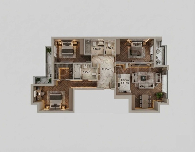 Продава 4-СТАЕН, гр. София, Лозенец, снимка 3 - Апартаменти - 53087944