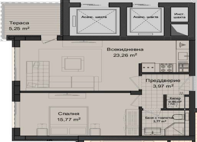 Продава 2-СТАЕН, гр. Пловдив, Гагарин, снимка 3 - Aпартаменти - 46621230