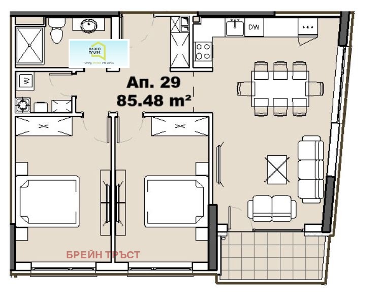 In vendita  2 camere da letto Sofia , Kniagevo , 104 mq | 11747875 - Immagine [9]