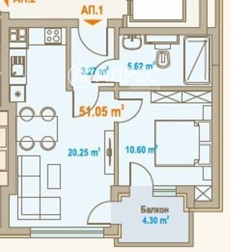 Продава 2-СТАЕН в град София, Център - 76 кв.м / 160 000 € » 312 932.80 лв., АДРЕС НЕДВИЖИМИ ИМОТИ