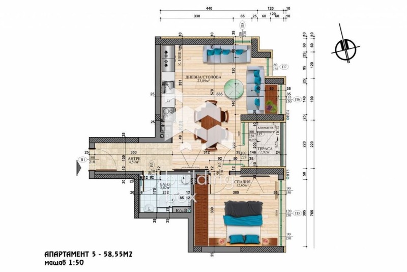 À venda  1 quarto Sofia , Hadji Dimitar , 66 m² | 35941426 - imagem [2]