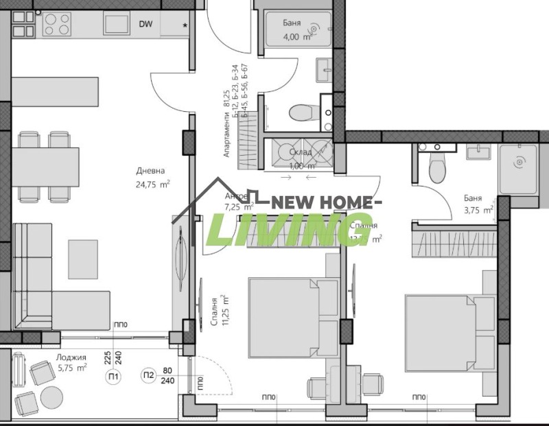 Na prodej  2 ložnice Plovdiv , Christo Smirnenski , 96 m2 | 50561581 - obraz [3]