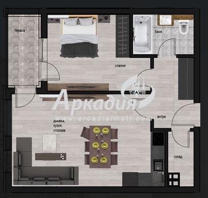 In vendita  1 camera da letto Plovdiv , Tsentar , 77 mq | 75900041 - Immagine [2]