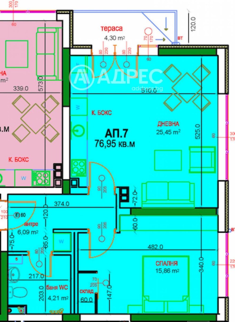 Продава  2-стаен град София , в.з.Киноцентъра 3 част , 77 кв.м | 47293012 - изображение [2]