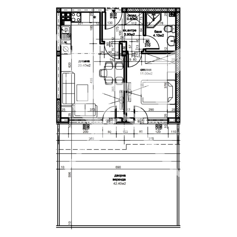 In vendita  1 camera da letto Plovdiv , Ostromila , 52 mq | 80894855