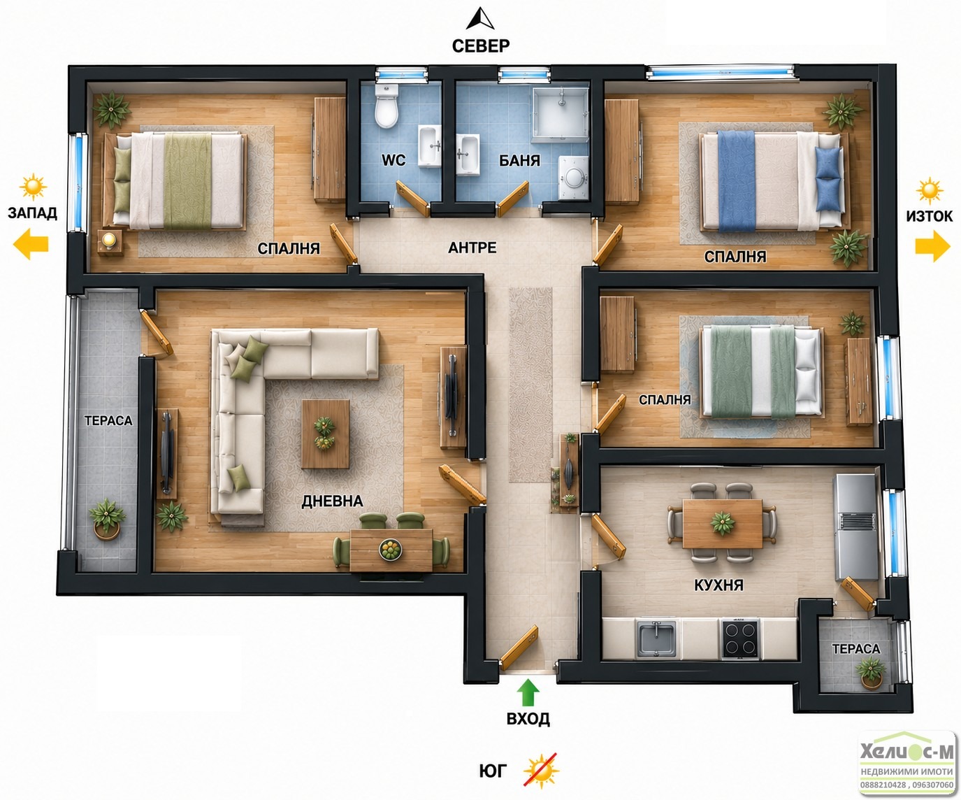 Продава 4-СТАЕН, гр. Монтана, Жеравица, снимка 17 - Апартаменти - 55345700