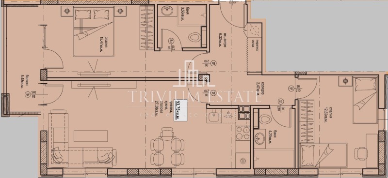 Продава  3-стаен град Пловдив , Остромила , 107 кв.м | 21480352 - изображение [2]