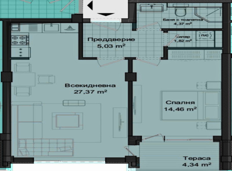 Zu verkaufen  1 Schlafzimmer Plowdiw , Gagarin , 78 qm | 48870614 - Bild [14]