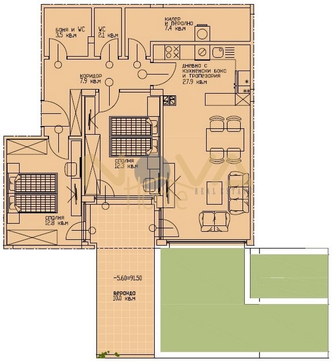 Продава 3-СТАЕН, гр. Варна, м-т Долна Трака, снимка 13 - Апартаменти - 53860520