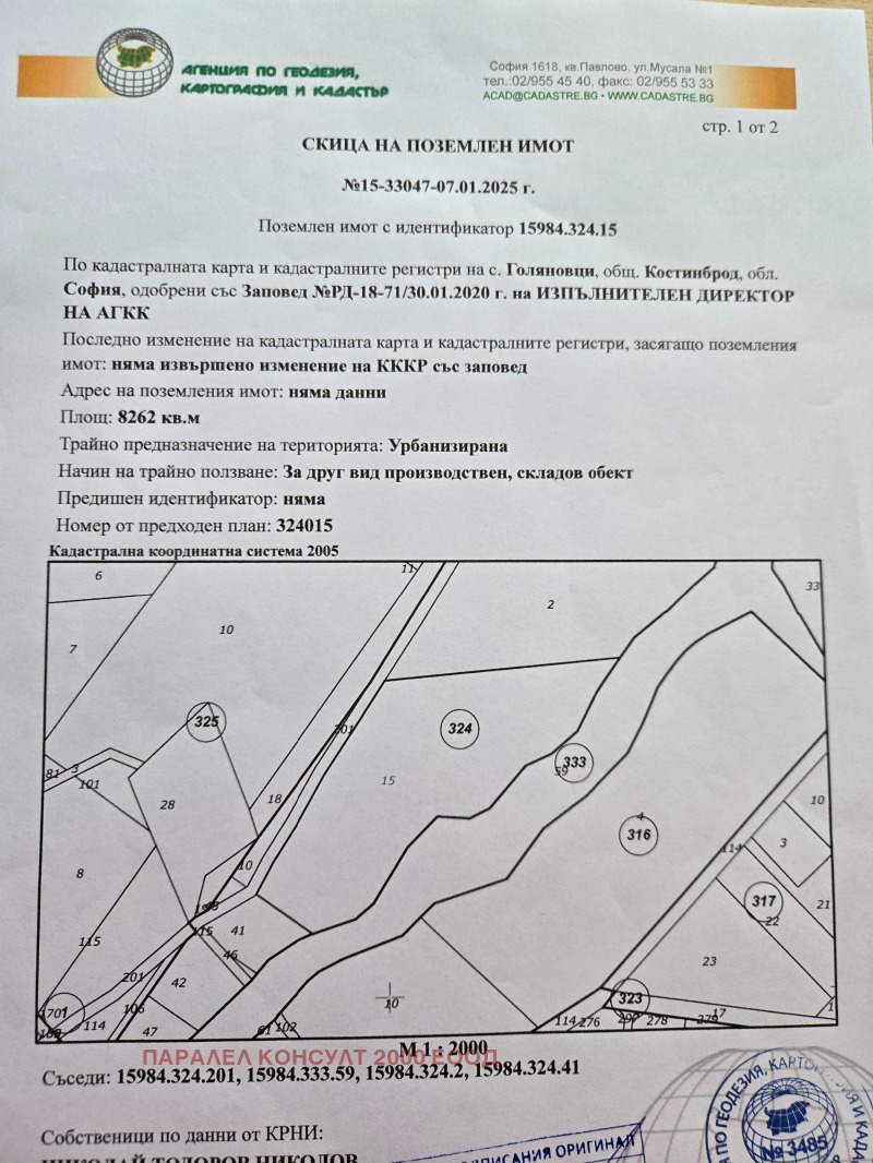 Til salg  Grund region Sofia , Golyanovtsi , 8262 kvm | 59850923