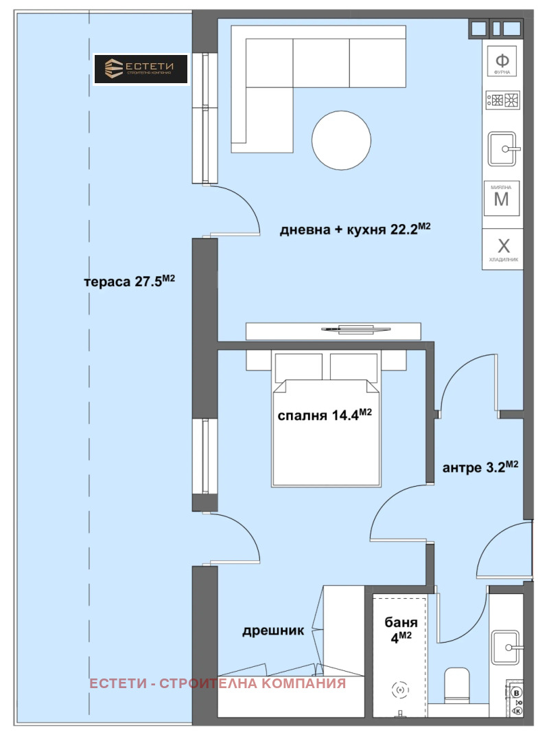 На продаж  1 спальня Стара Загора , Железник - изток , 94 кв.м | 22436069