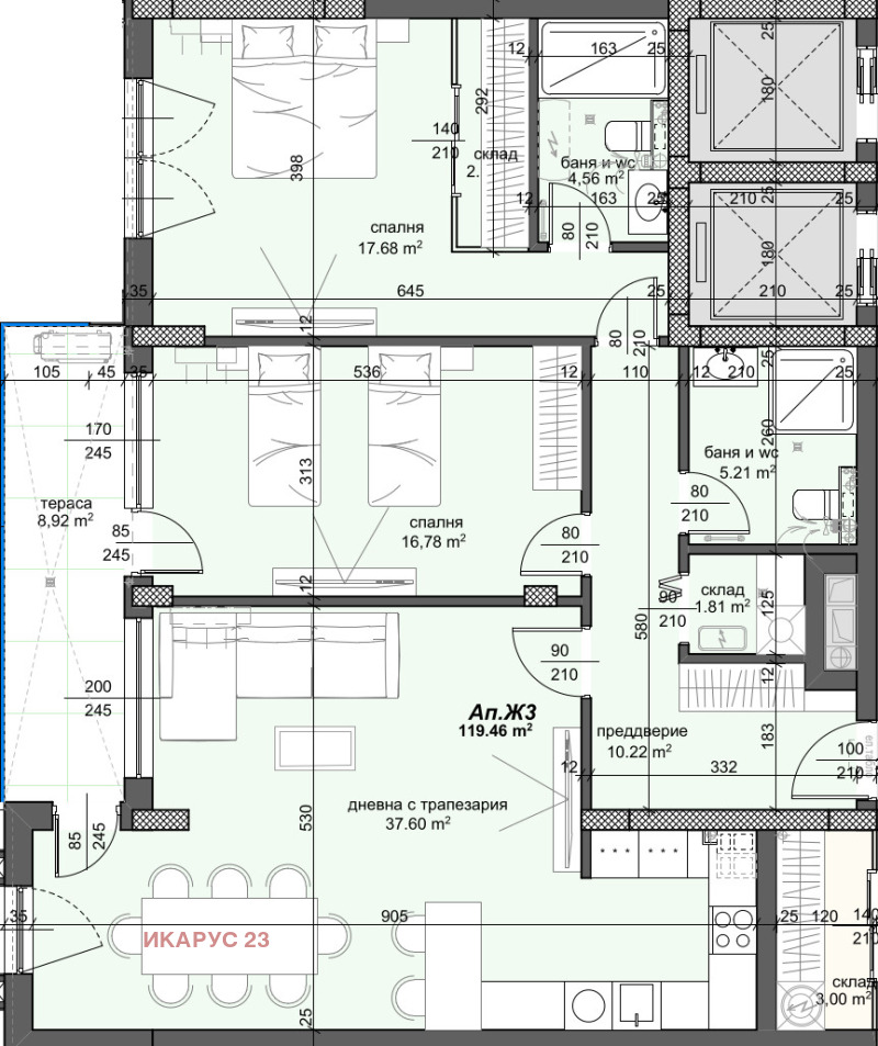 Zu verkaufen  2 Schlafzimmer Plowdiw , Trakija , 141 qm | 17585585 - Bild [4]