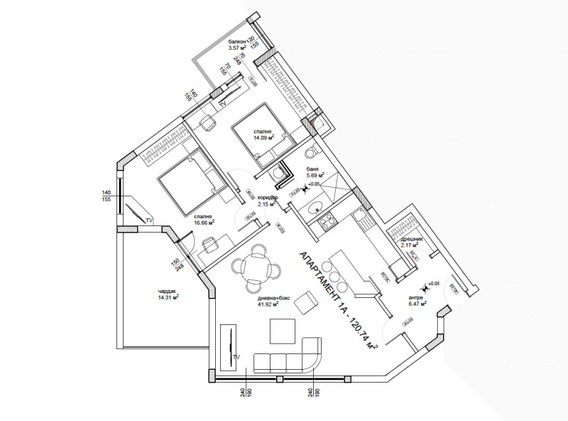 Продава 3-СТАЕН, гр. София, Бояна, снимка 3 - Aпартаменти - 49302068