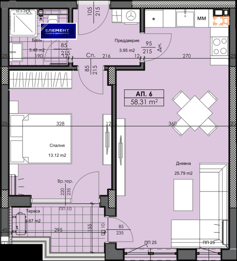 Продава 2-СТАЕН, гр. Пловдив, Гагарин, снимка 3 - Aпартаменти - 45176178