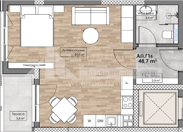 À vendre  Studio Plovdiv , Karchiyaka , 58 m² | 15382600 - image [5]