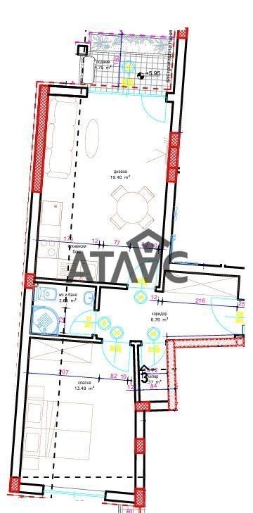 De vânzare  1 dormitor Plovdiv , Cârșiiaca , 65 mp | 84075782 - imagine [3]
