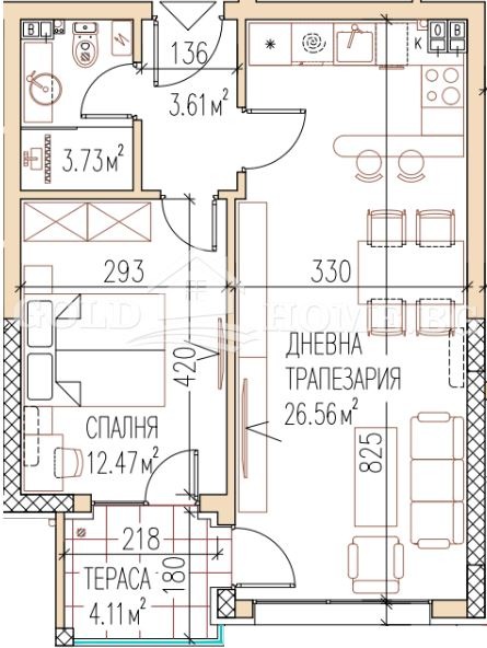 Eladó  1 hálószoba Plovdiv , Ostromila , 64 négyzetméter | 76100400 - kép [3]