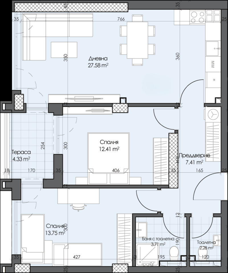 Na sprzedaż  2 sypialnie Plowdiw , Gagarin , 99 mkw | 69659450 - obraz [2]