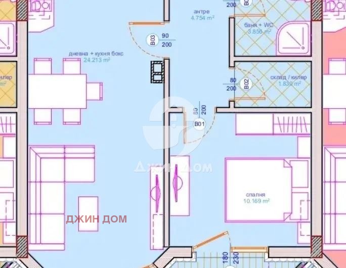 Til salg  1 soveværelse Burgas , Sarafovo , 69 kvm | 10581898 - billede [10]