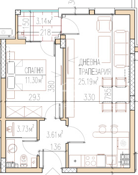 1 bedroom Ostromila, Plovdiv 2