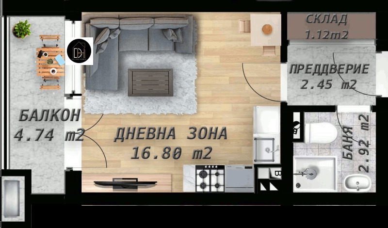 Продава 1-СТАЕН, гр. Пловдив, Беломорски