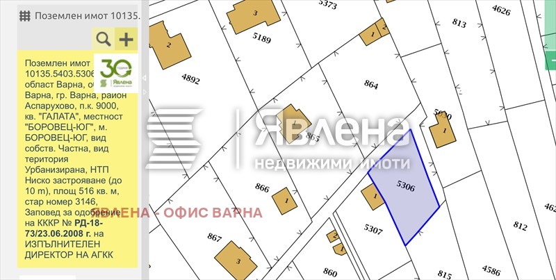 Продава ПАРЦЕЛ, гр. Варна, м-т Боровец - юг, снимка 1 - Парцели - 48072479