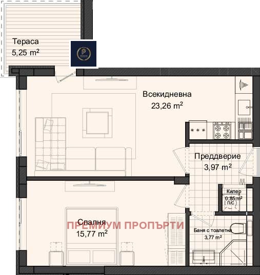 De vânzare  1 dormitor Plovdiv , Gagarin , 74 mp | 47269128 - imagine [3]