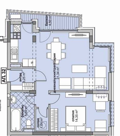 In vendita  1 camera da letto Sofia , Liulin 6 , 88 mq | 71048199 - Immagine [3]