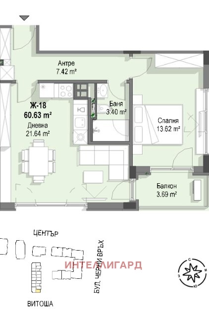 Продава 2-СТАЕН, гр. София, Кръстова вада, снимка 6 - Апартаменти - 53709536