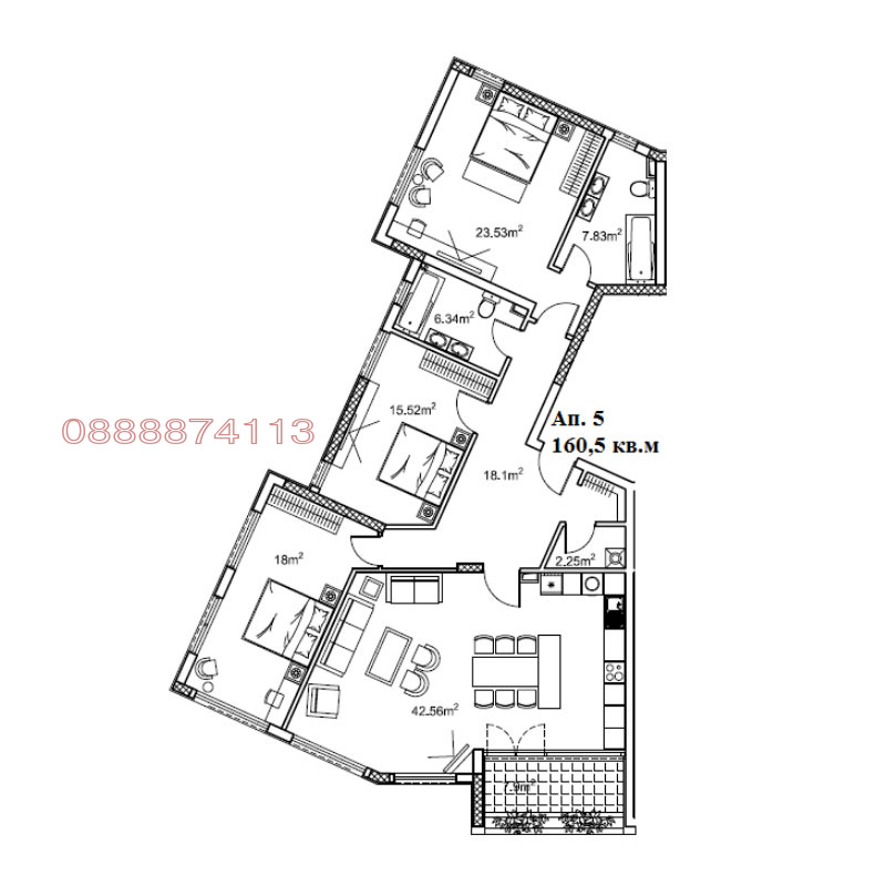 Продава 4-СТАЕН, гр. София, Витоша, снимка 6 - Aпартаменти - 47742499